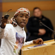 Stevante Clark, the brother of Stephon Clark, who was shot and killed by Sacramento, Calif., police, speaks before a meeting of the Sacramento City Council on April 10, 2018.
